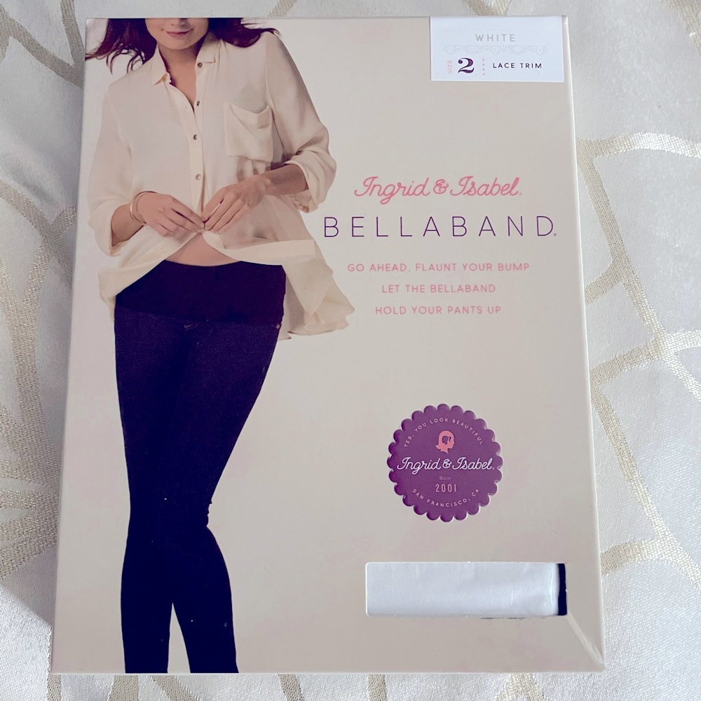 Maternity Ingrid and Isabel Bellaband.  White lace, size 2.